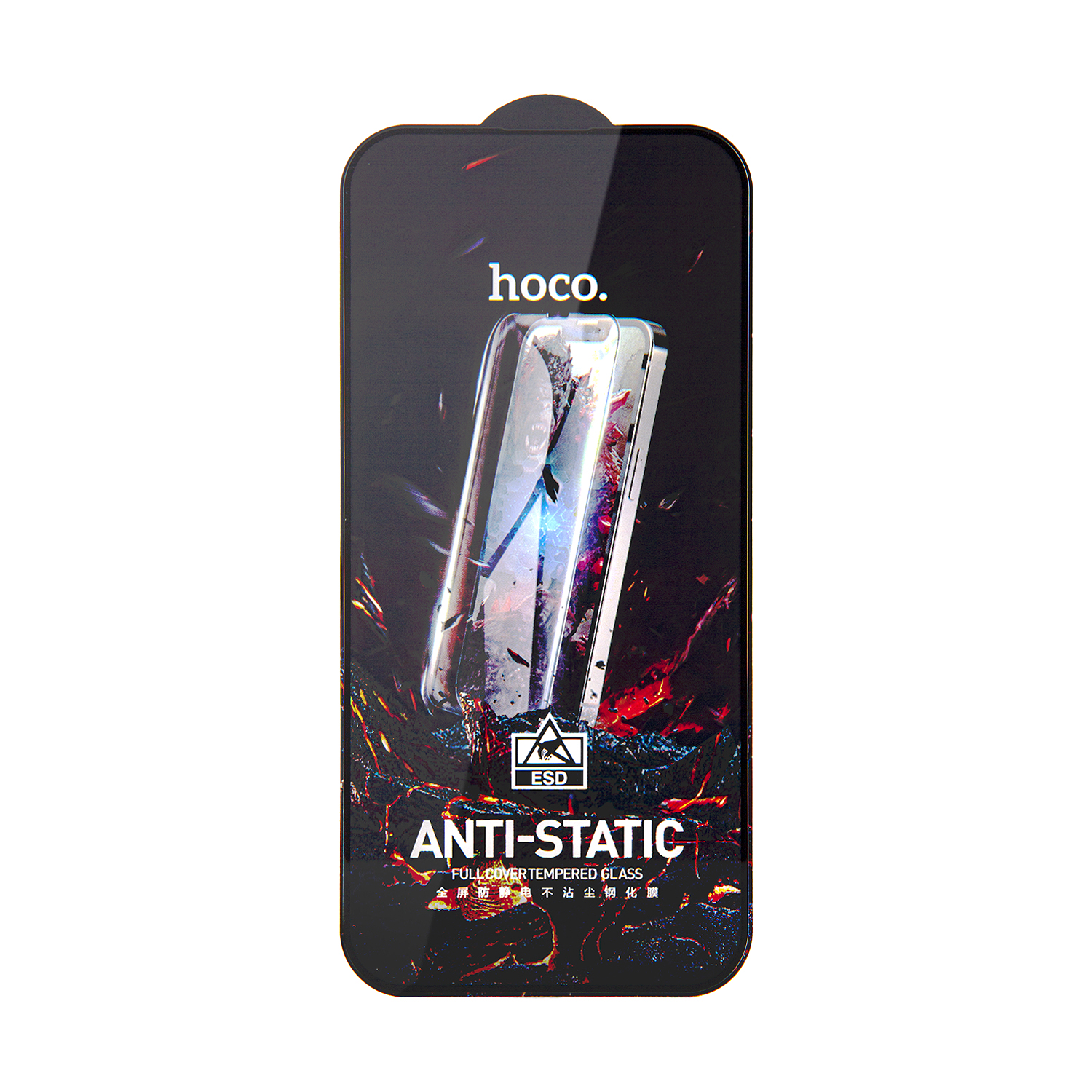 Защитное стекло iPh 15 Pro Full Screen HD Anti-Static G10 Hoco Black без упаковки