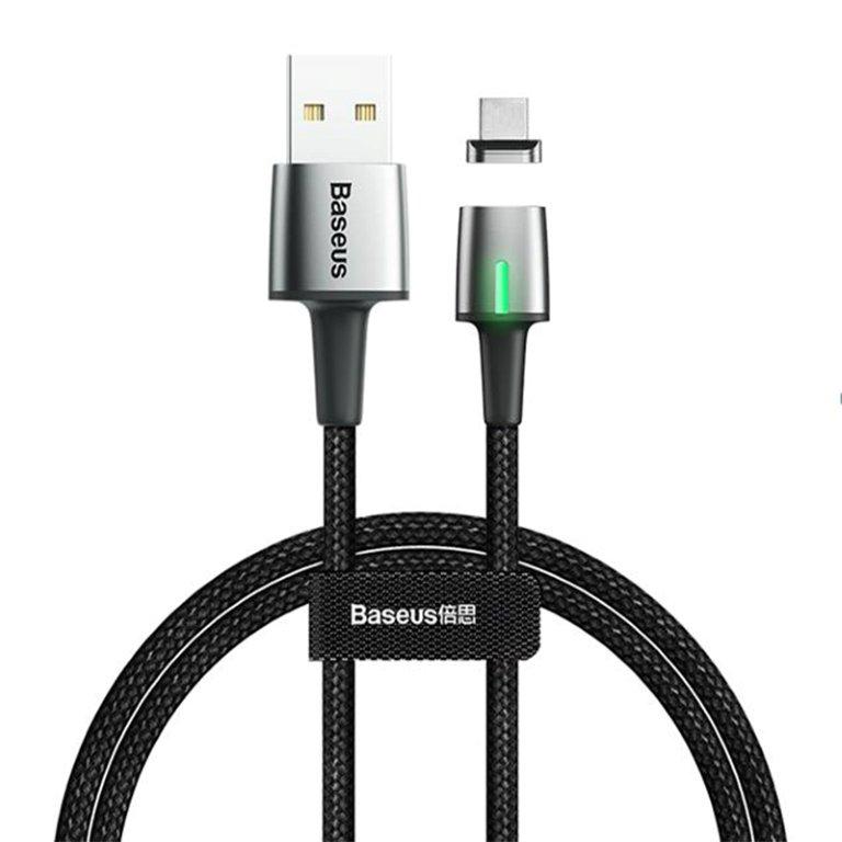 Кабель USB Micro USB 1m 2.4A магнитный Zinc Magnetic Cable Baseus черный CAMXC-A01