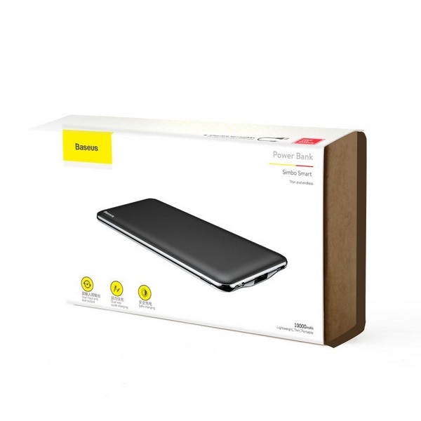 Внешний аккумулятор 10000 mah Simbo Smart Baseus черный PPaLL-QB01