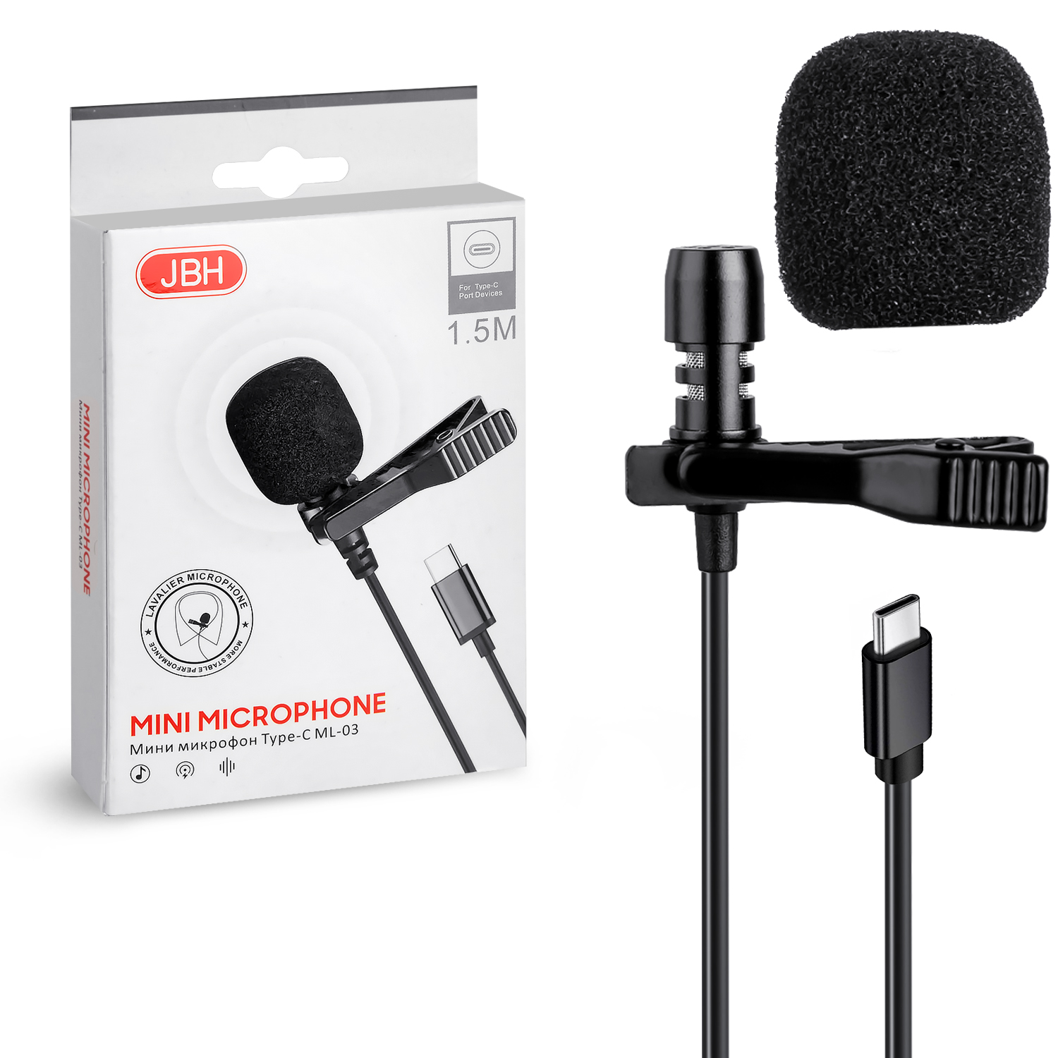 Мини микрофон Type-C ML-03 JBH (380шт/кор)