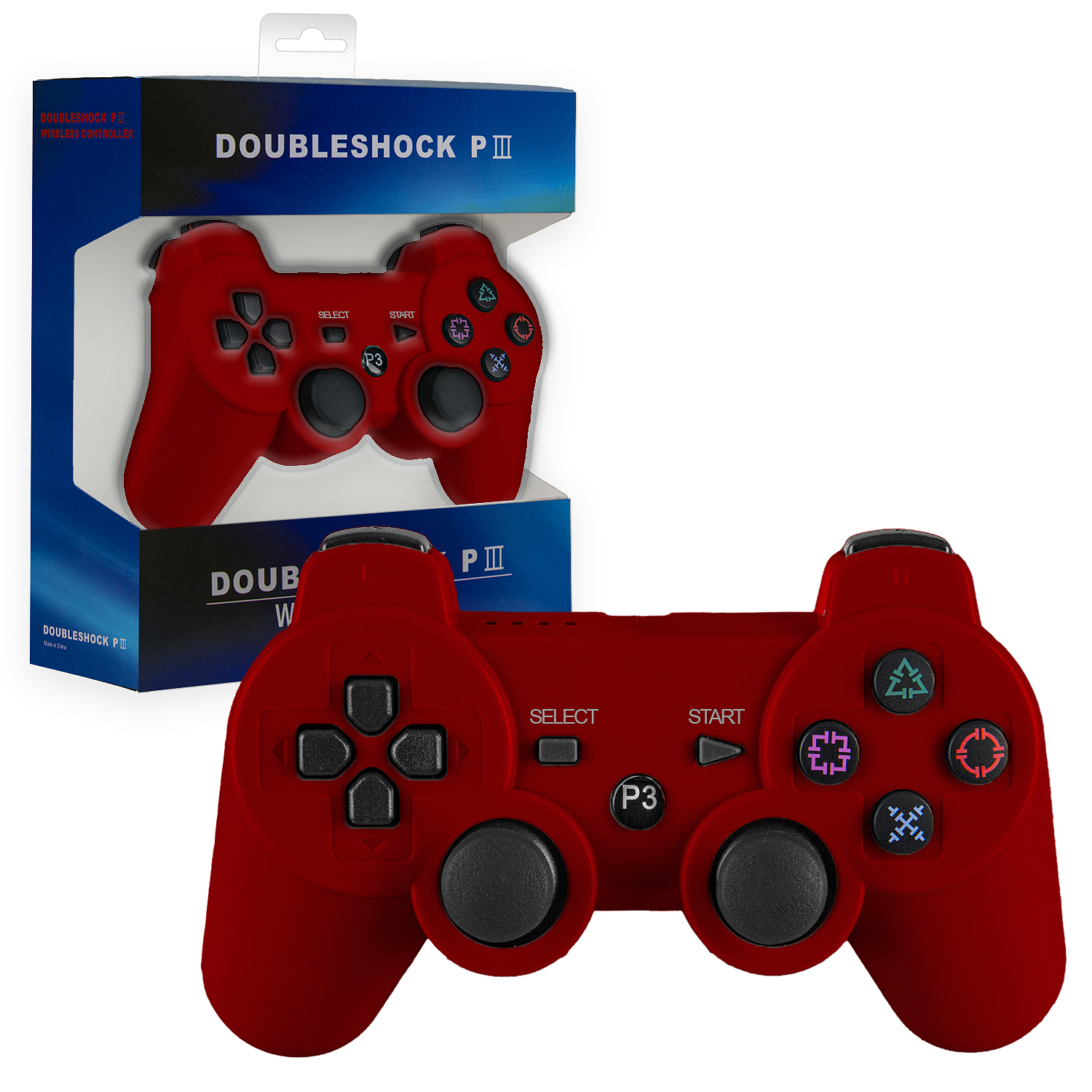 Джойстик PS3 (Bluetooth) беспроводной красный no logo