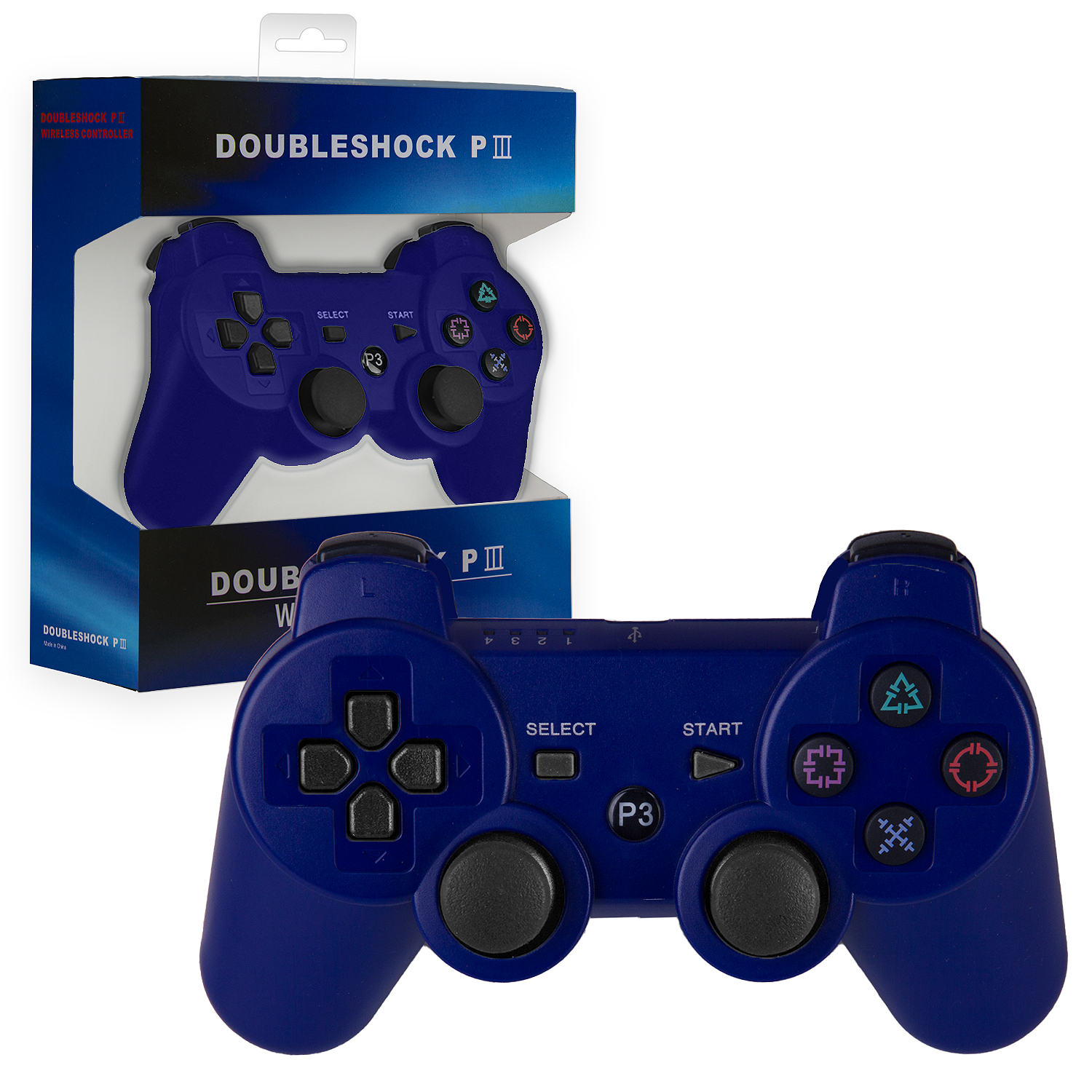 Джойстик PS3 (Bluetooth) беспроводной синий no logo