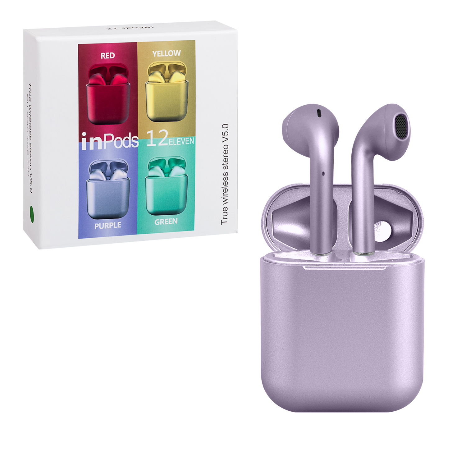 Гарнитура Bluetooth 12 Inpods Macaron Metalic OG фиолетовая 