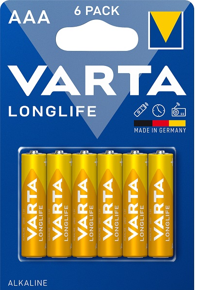 Батарейка Varta LONGLIFE LR03 AAA BL6 Alkaline 1.5V (4103) (6/60/300)