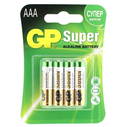 Батарейка GP Super LR03 AAA BL4 Alkaline 1.5V 