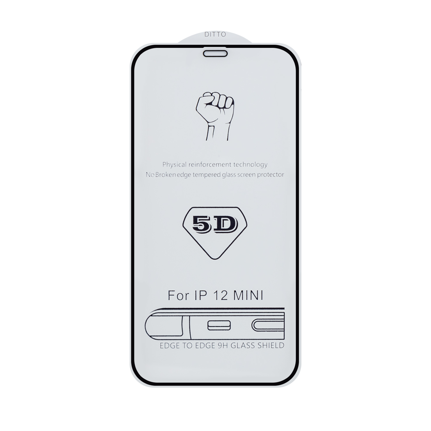Защитное стекло iPh 12 Mini (5.4) 5D 0.33 mm без упаковки