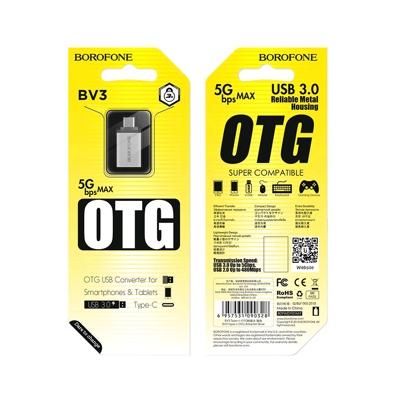Переходник BV3 OTG Type-C Borofone