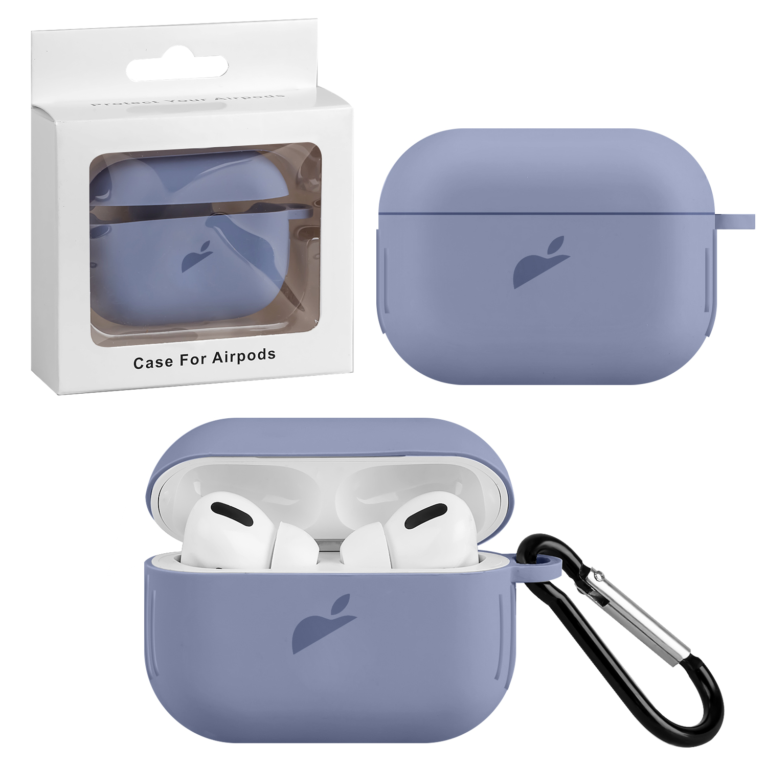 Чехол Apods Pro Silicon Case APL Grass Gray (c LOGO)
