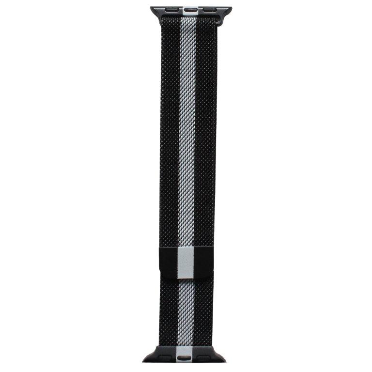 Ремешок для APL watch 38/40/41mm Milanese loop черный с белым