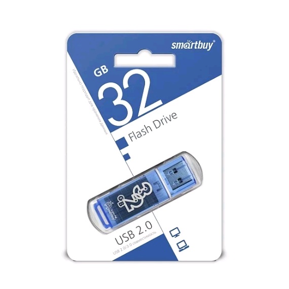USB накопитель 32 GB Smart Buy Glossy Dark Blue 3.0
