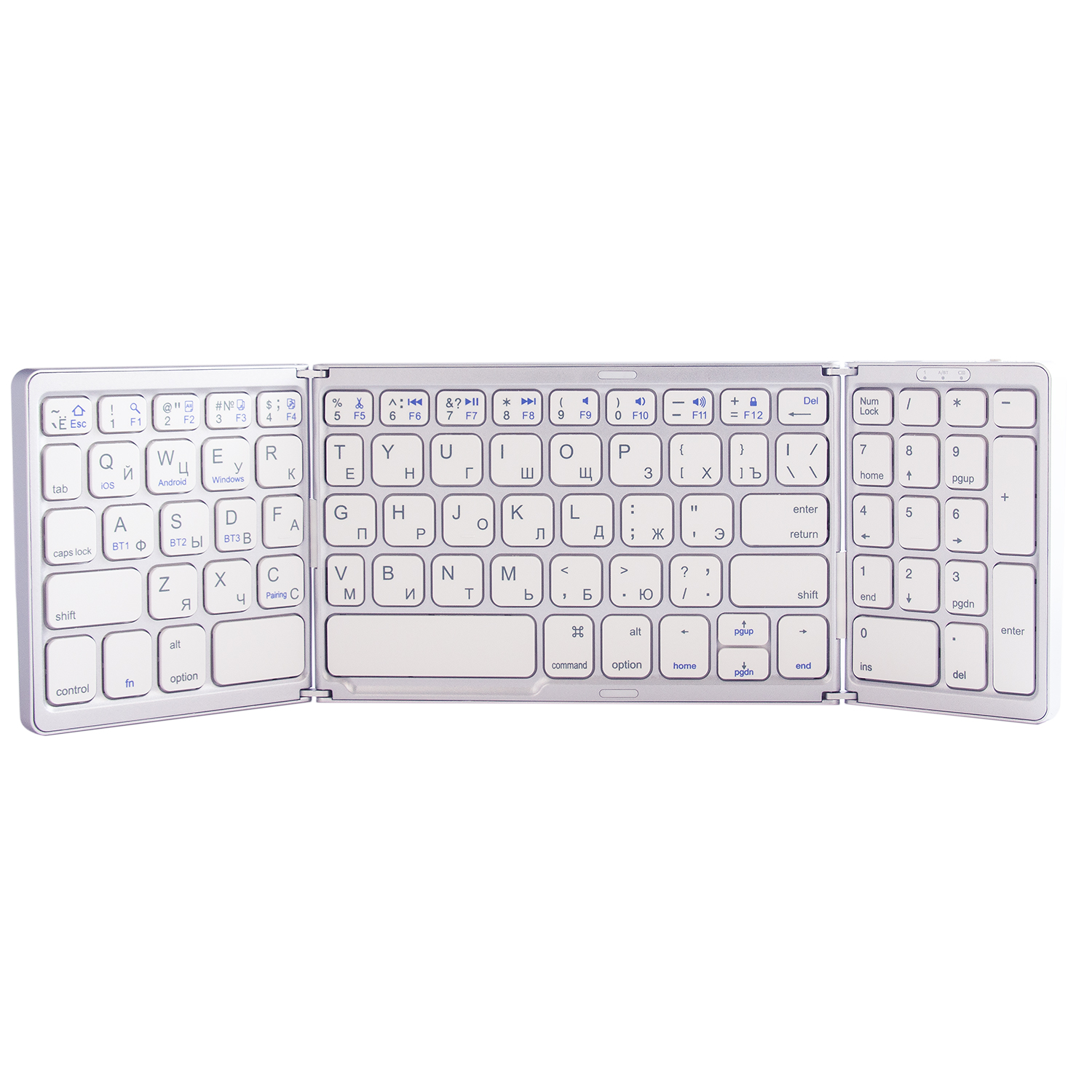 Складная беспроводная клавиатура B089 (серебро) (40 шт/кор)