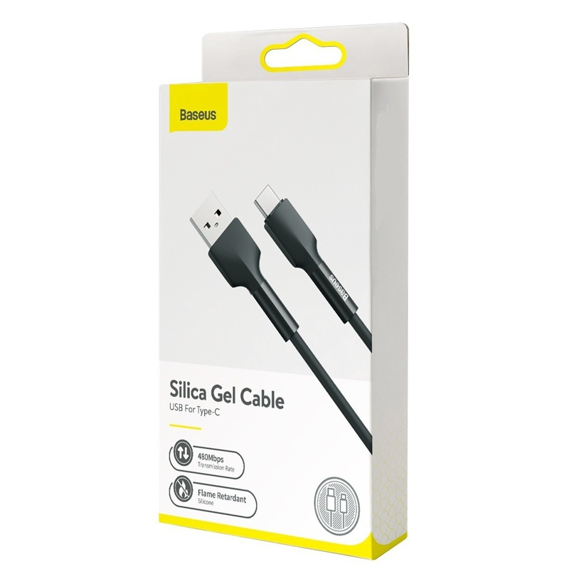 Кабель USB Type-C 2m 2A Silica Gel Cable Baseus черный CATGJ-A01