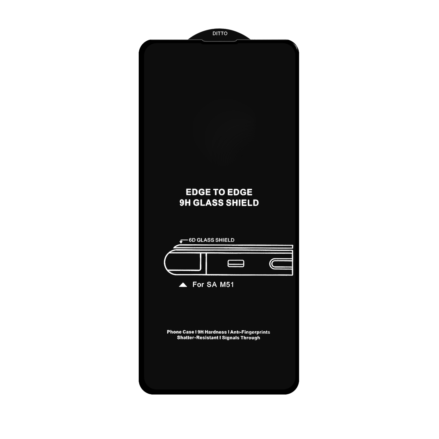 Защитное стекло Samsung M51 Black 6D без упаковки