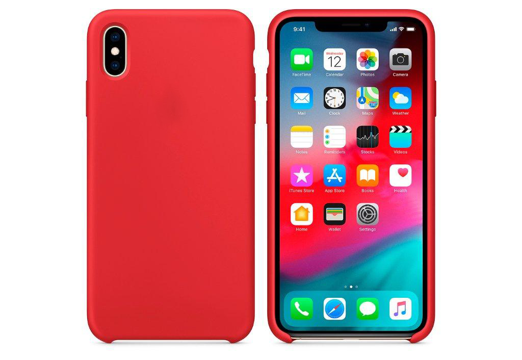 Чехол Iph XS Max Silicon Case 100% ORG Red (PRODUCT) (c LOGO)