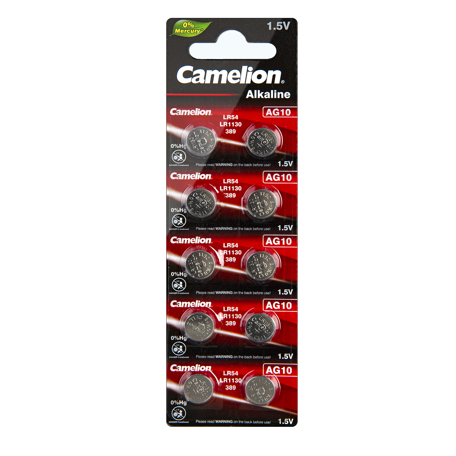 Батарейка щелочная CAMELION AG10 (LR1130) 1.5В бл/10