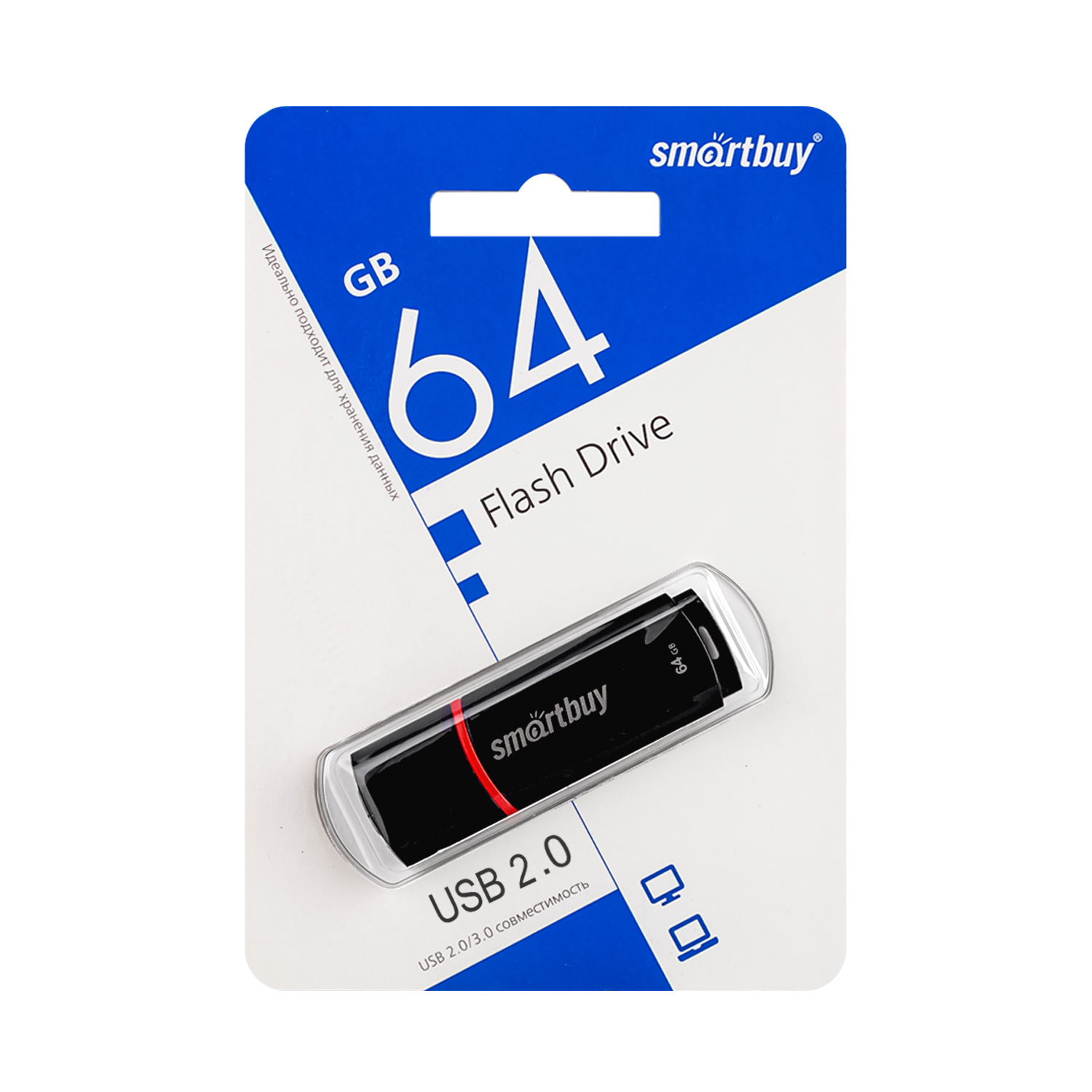 USB накопитель 64 GB Smart Buy Crown Series Black