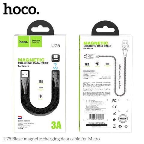 Кабель U75 USB Micro USB магнитный 1M HOCO черный