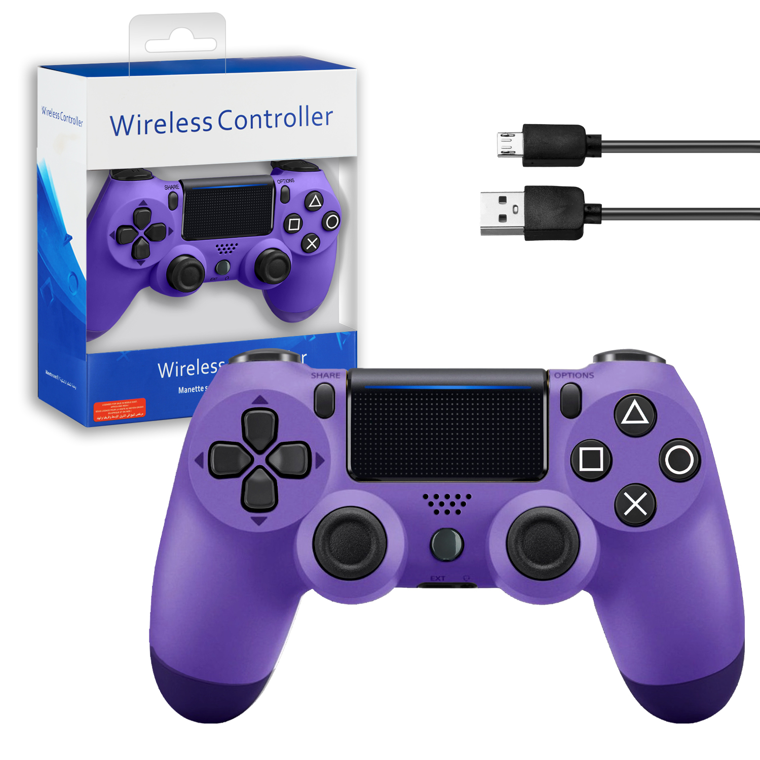 Джойстик PS4 DualShock беспроводной AA фиолетовый (no logo)