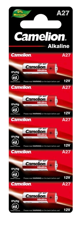 Батарейка Camelion LR27/A27/MN27 BL5 Alkaline 12V 0%Hg (5/50/1800)