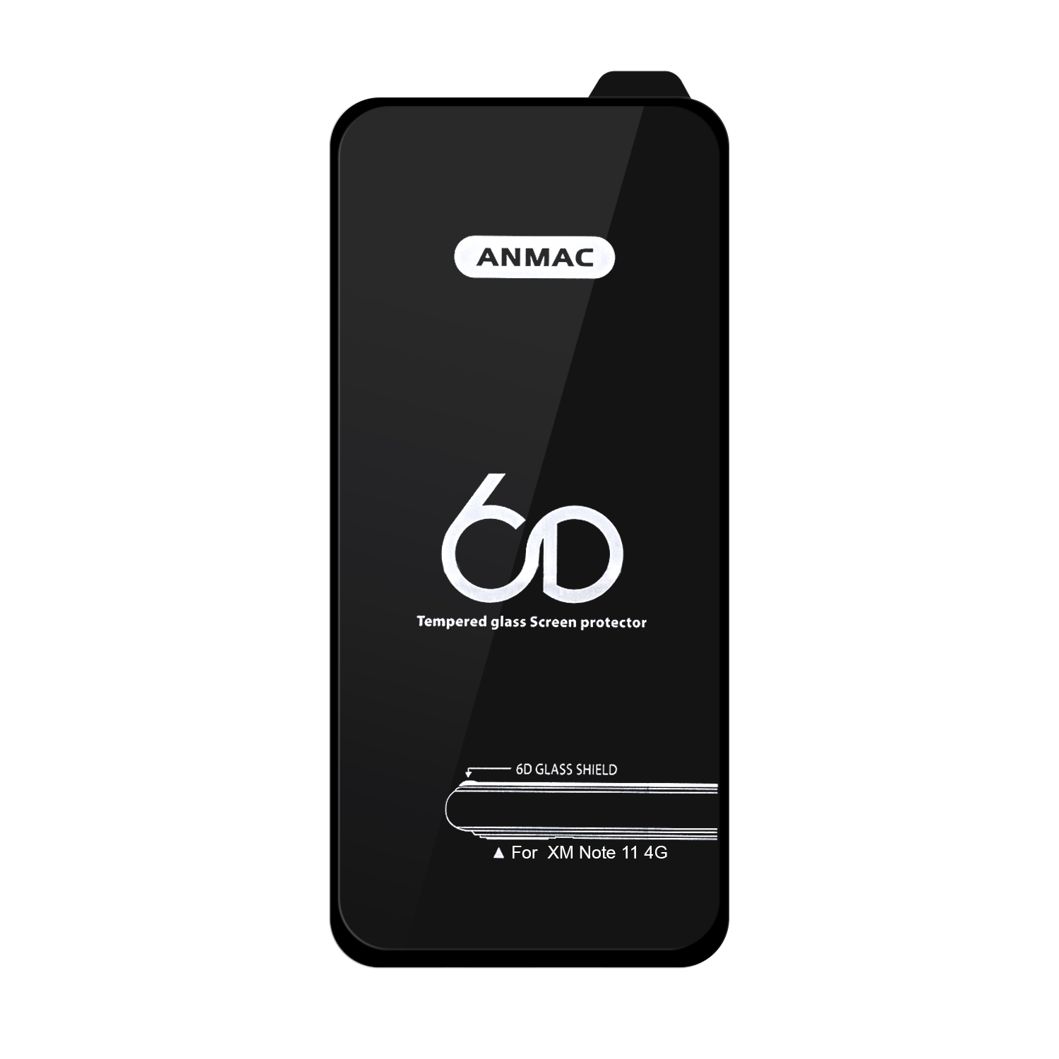 Защитное стекло XM Note 11 Anmac 6D Black без упаковки Арт.1137395