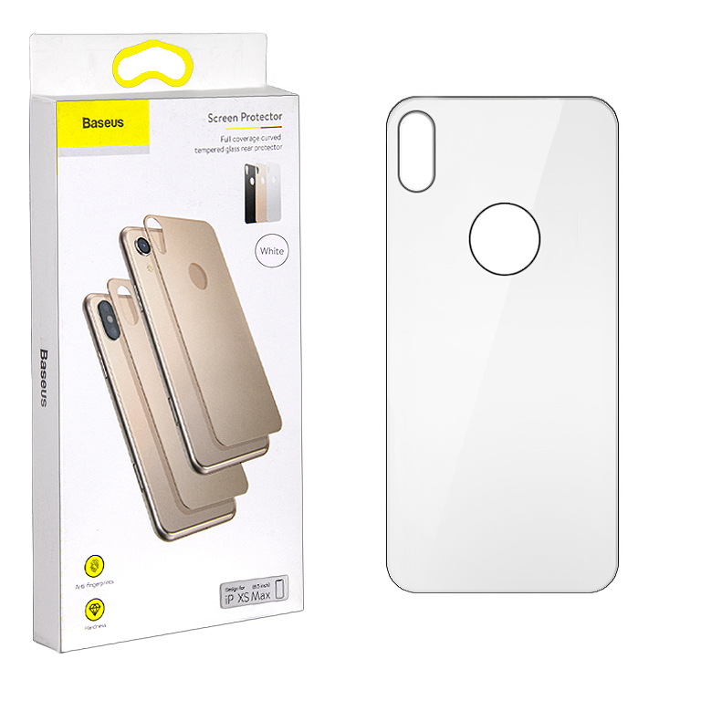 Защитное стекло iPh XS Max назад Baseus белое