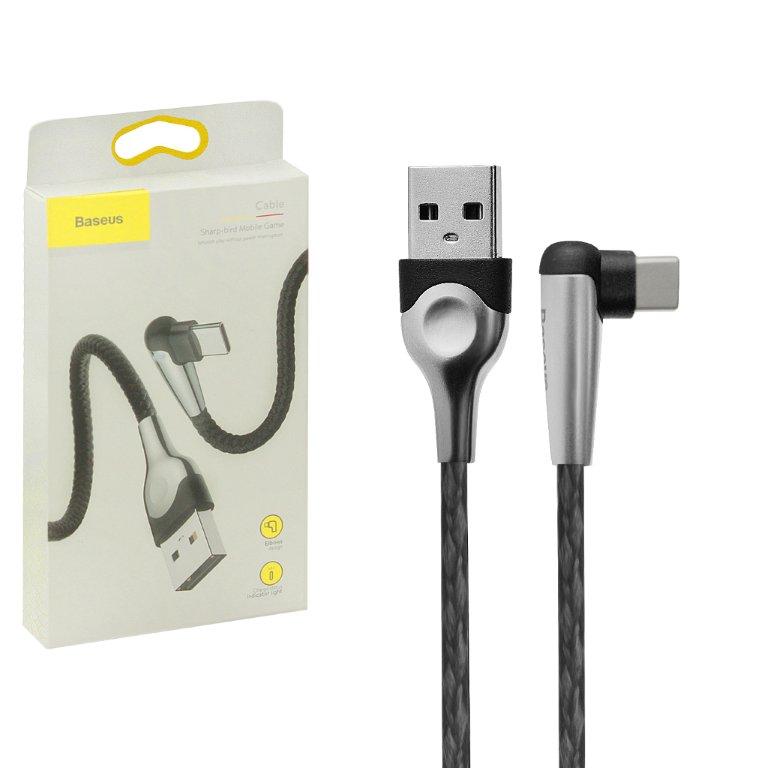 Кабель USB Type-C 1m 3A Г-образный Sharp-bird Mobile Game Cable Baseus черный CATMVP-D01