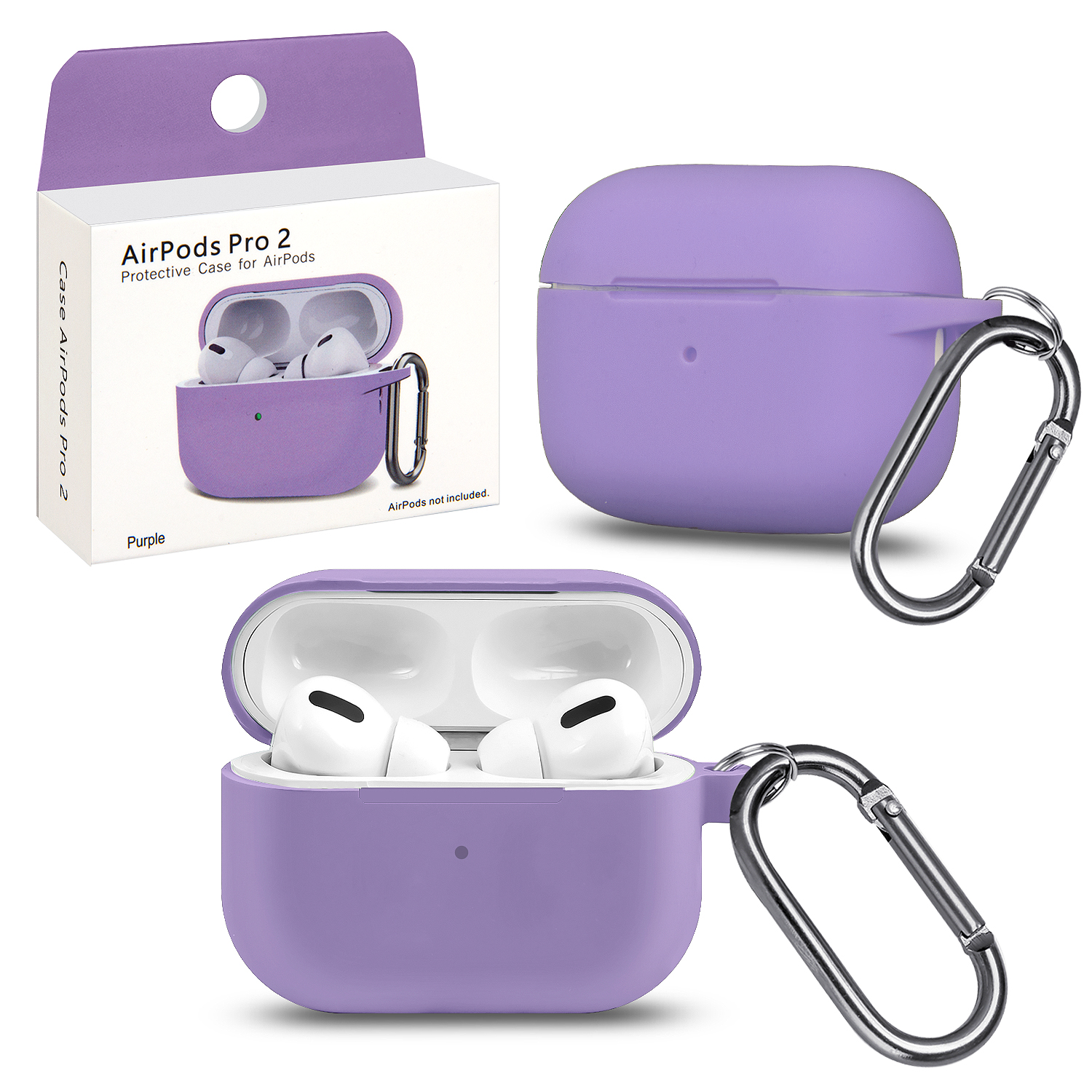 Чехол Apods Pro 2 Purple с карабином #14