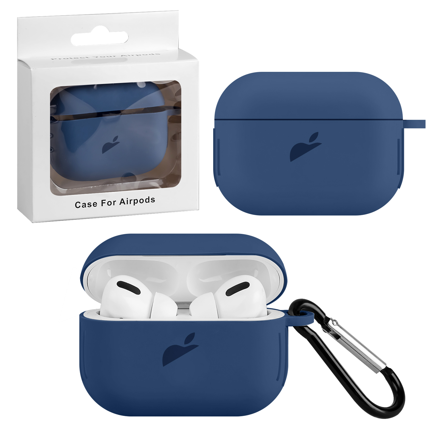 Чехол Apods Pro Silicon Case APL Dark Blue (c LOGO)