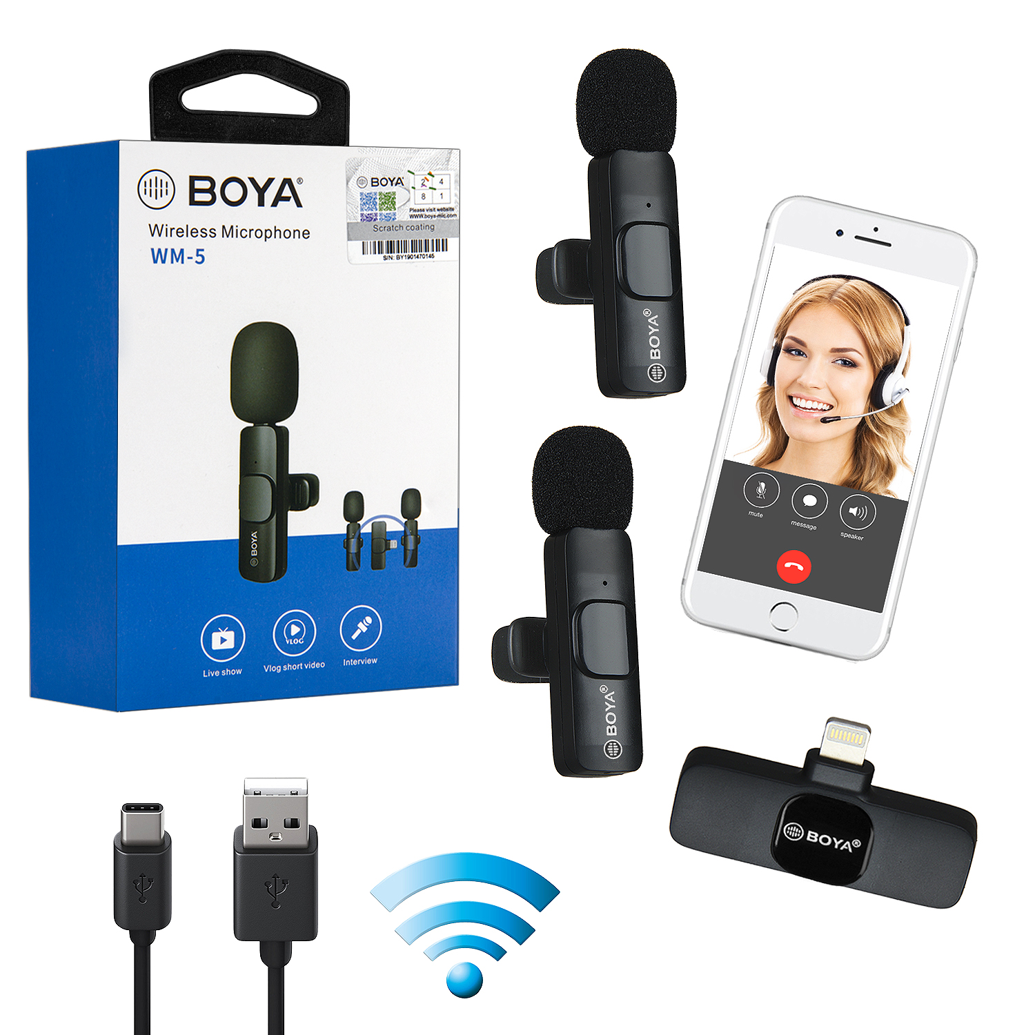 Микрофон накамерный BOYA WM-5 Lightning 2 MIC (100шт/кор)