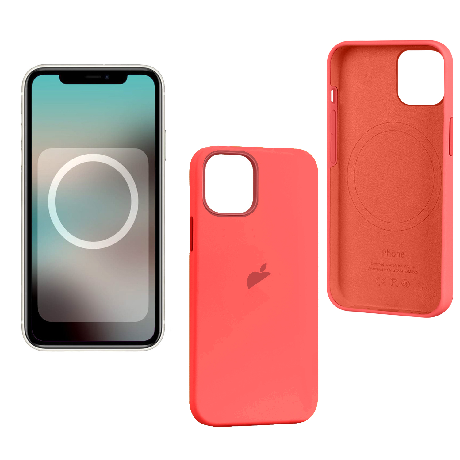 Чехол iPh 13 Silicon Case 100% ORG Pink Pomelo (MagSafe + анимация NFC) c LOGO