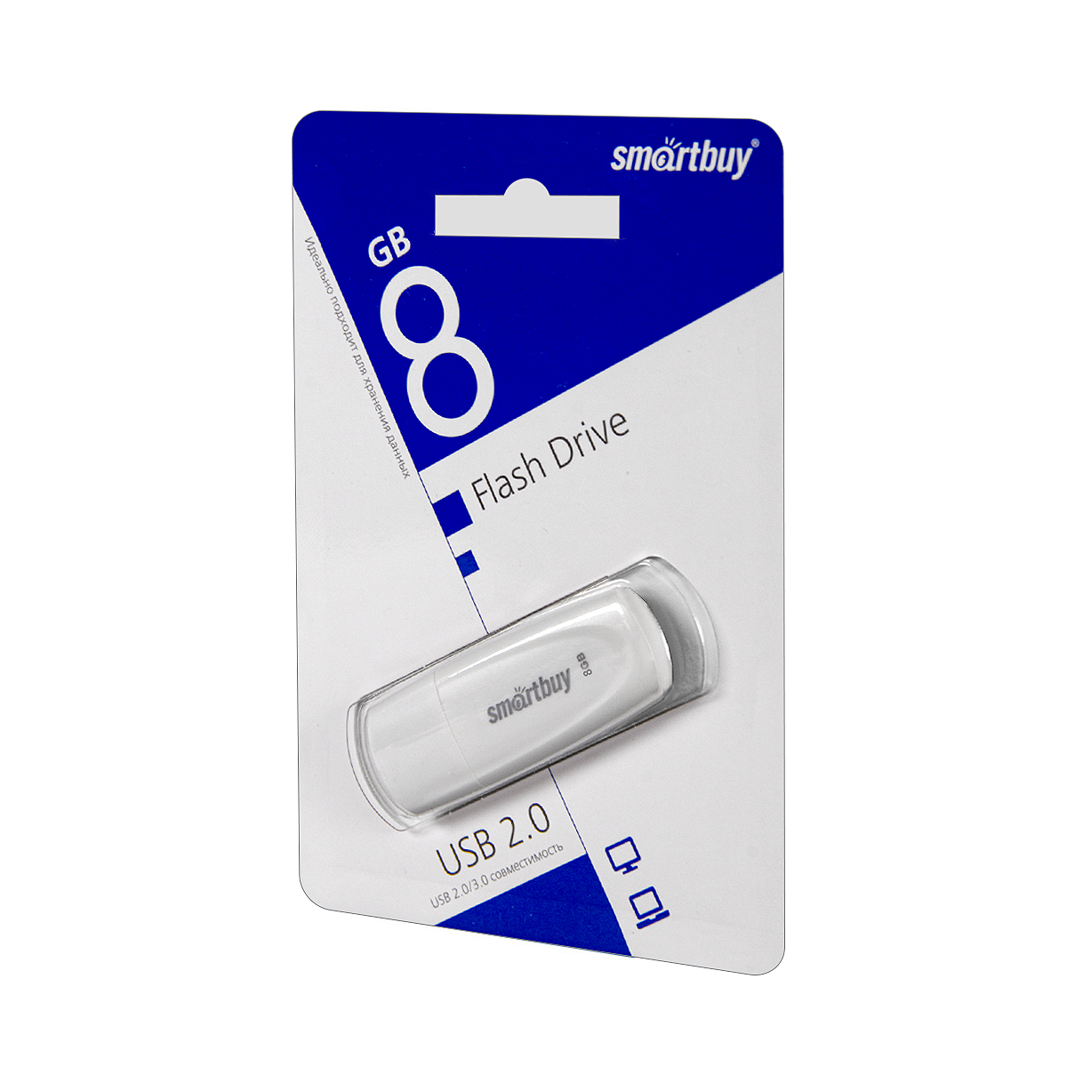 USB накопитель 8 GB Smart Buy Scout White