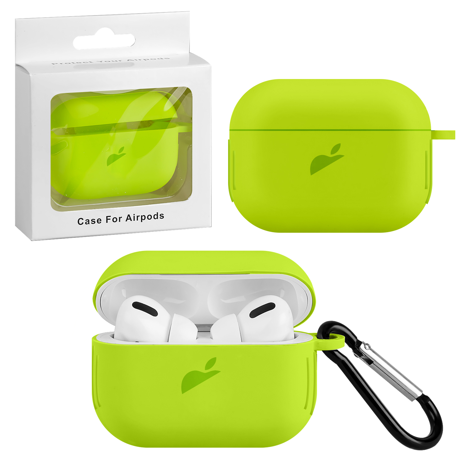 Чехол Apods Pro Silicon Case APL Shiny Green (c LOGO)