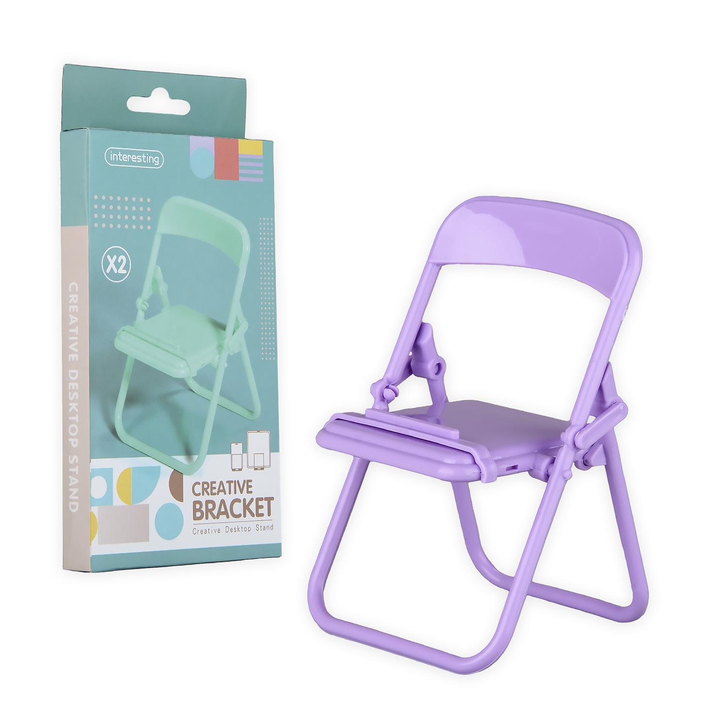 Складная регулируемая подставка в форме стула фиолетовая