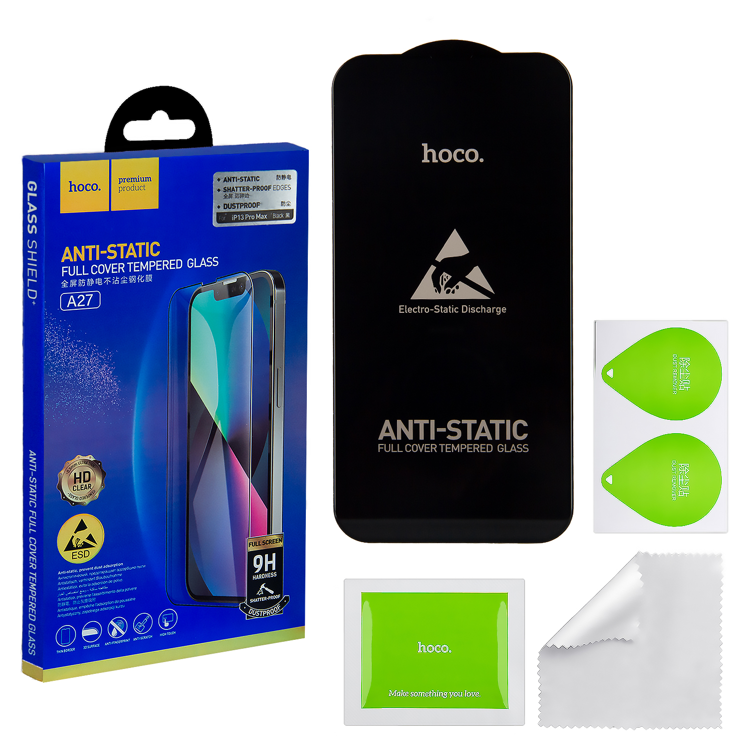 Защитное стекло iPh 13 Pro Max/14 Plus (6.7) Anti Static A27 HOCO