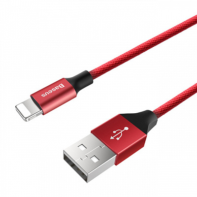 Кабель USB Lightning 1M 2A Yiven Cable Baseus красный CALSR-01