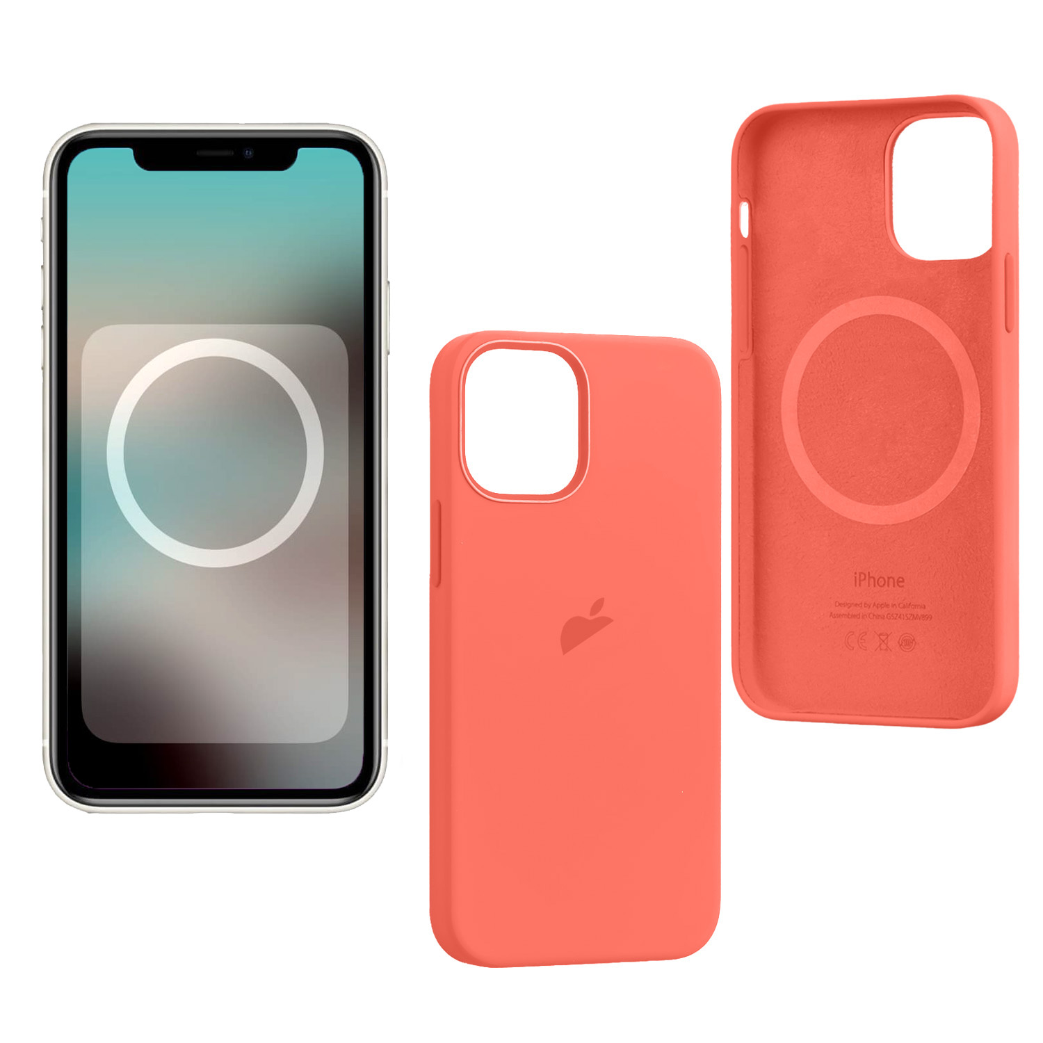 Чехол iPh 12/12 Pro Silicon Case 100% ORG Pink Citrus (MagSafe + анимация NFC) c LOGO