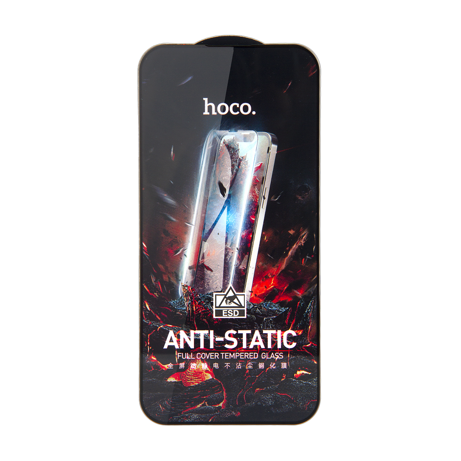Защитное стекло iPh 14 Pro Max Full Screen HD Anti-Static G10 Hoco Black без упаковки