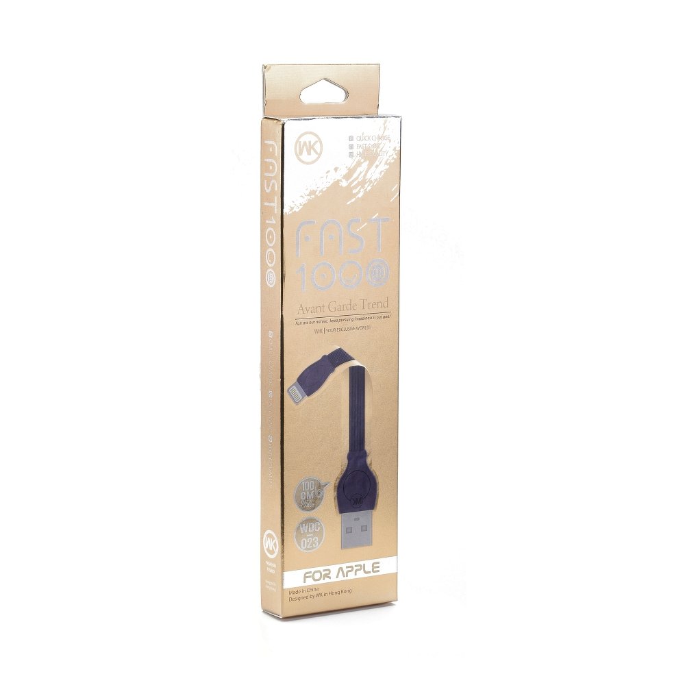 Кабель USB Lightning 1m WDC-023 Fast WK Design черный
