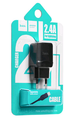 СЗУ C22A Lightning на 2 USB 2.4A HOCO черное