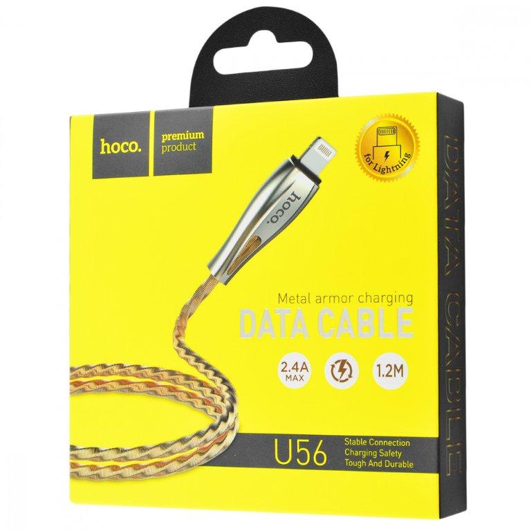 Кабель USB Lightning U56 1.2m HOCO золото