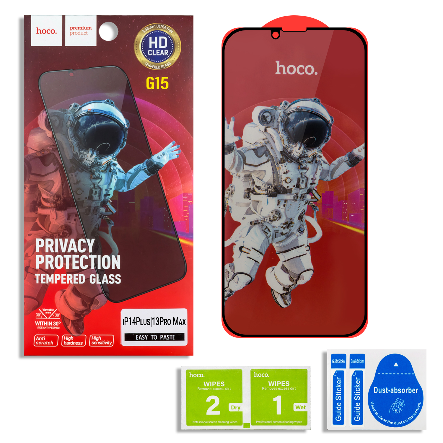 Защитное стекло iPh 14 Plus/13 Pro Max Hoco G15 Privacy