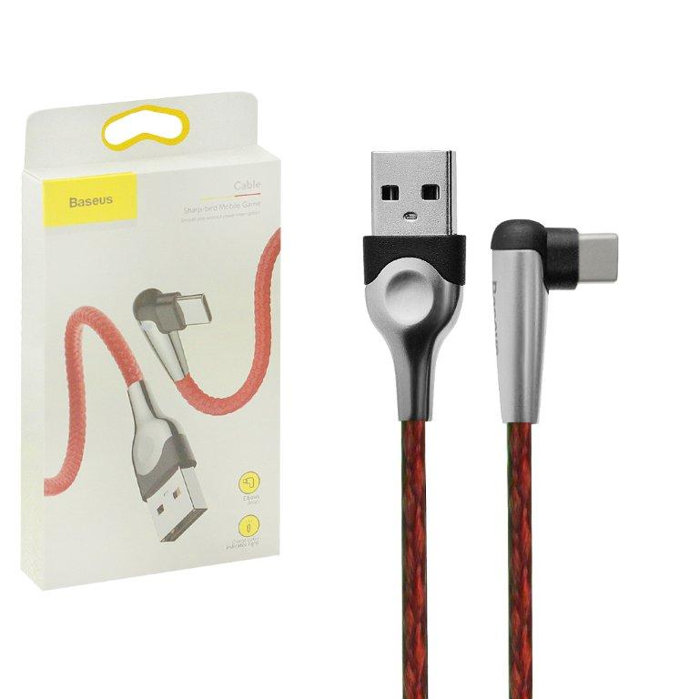 Кабель USB Type-C 2m 2A Г-образный Sharp-bird Mobile Game Cable Baseus красный