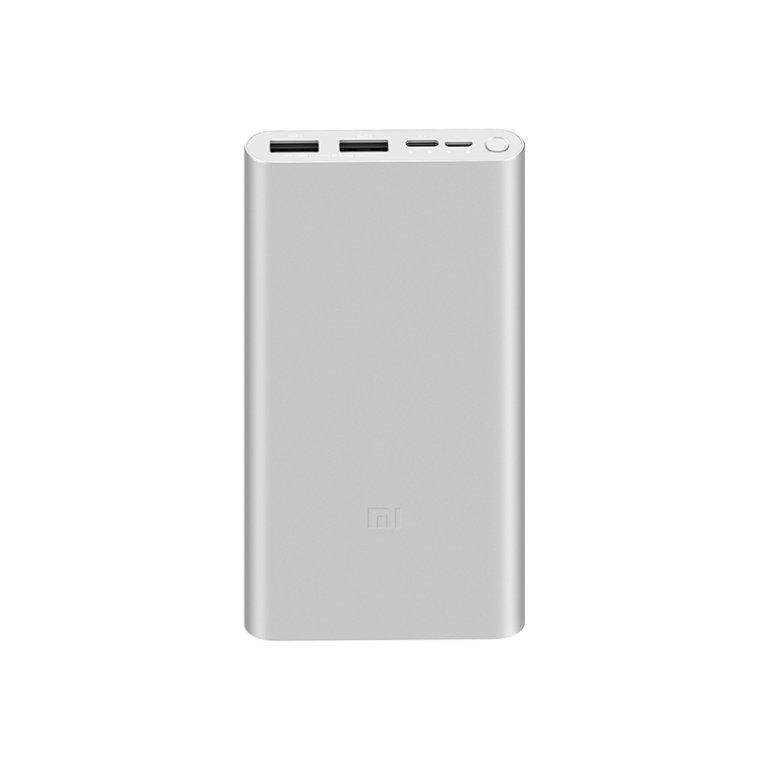 Внешний аккумулятор Xiaomi Mi 3 10000mAh Type-C + 2USB PLM13ZM Fast Charge 18W серебристый
