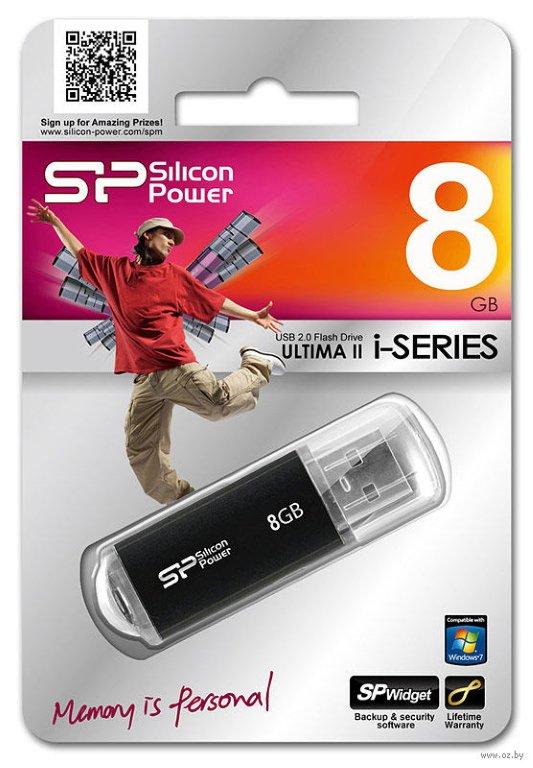 USB накопитель 8 GB Silicon Power Ultima II - I Series Black