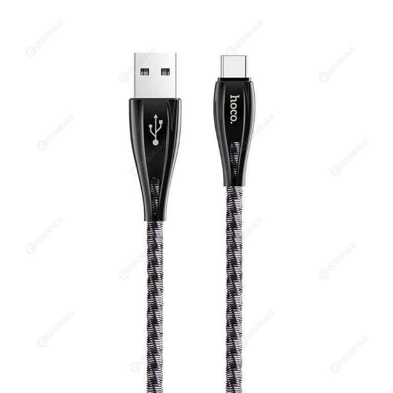 Кабель U56 USB Type-C 1.2m  2.4A HOCO черный
