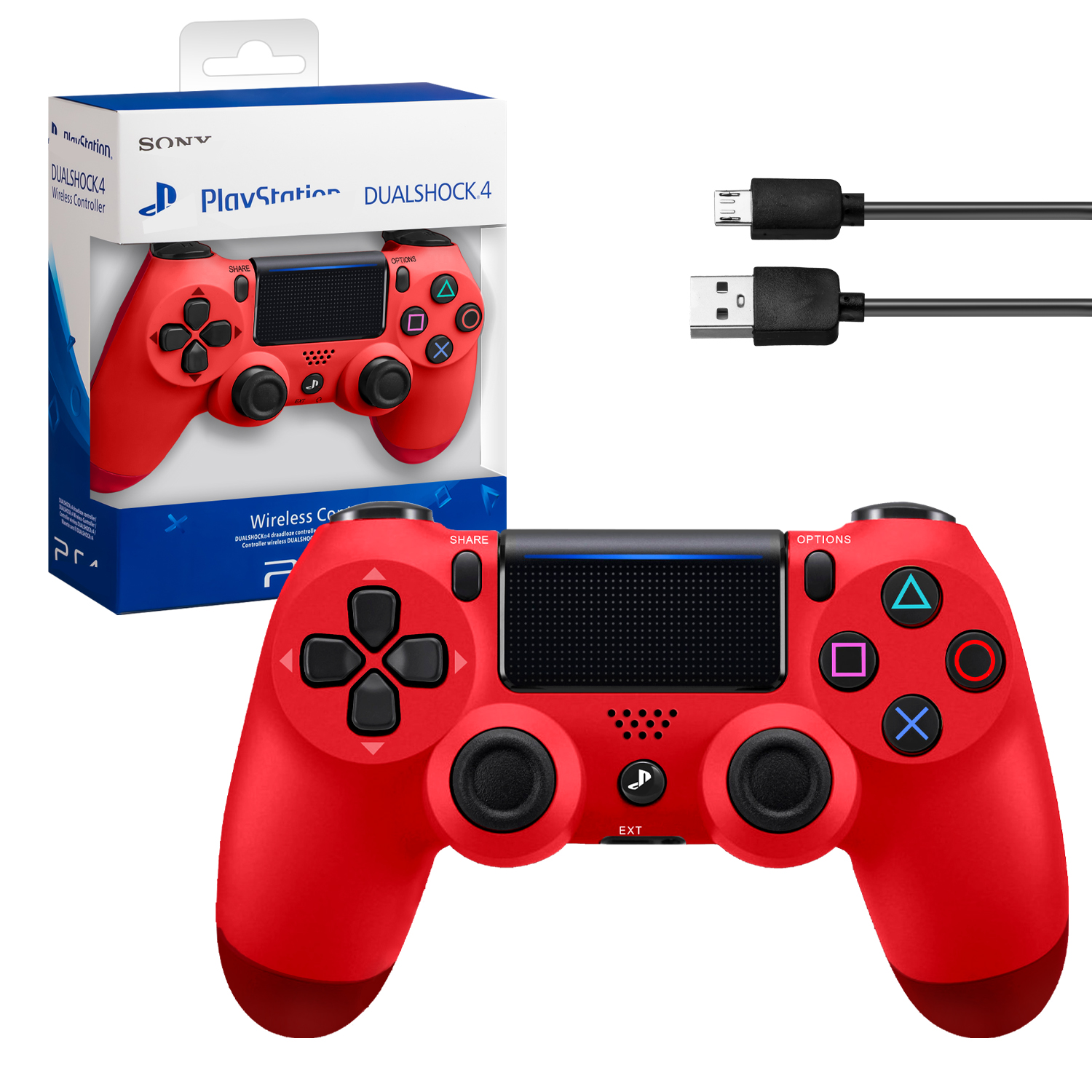 Джойстик PS4 DualShock беспроводной красный. 