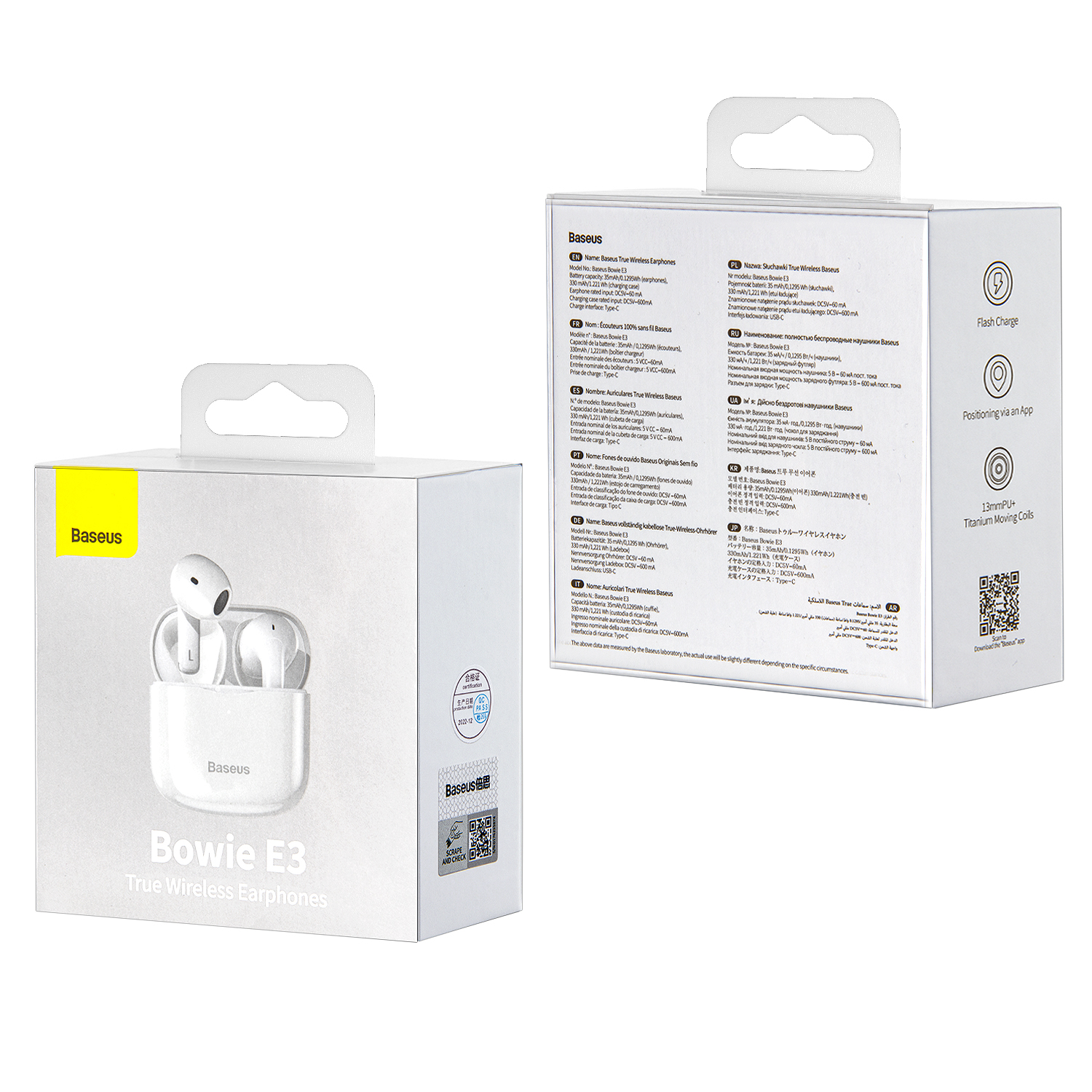 Наушники Bluetooth E3 Bowie Wireless Baseus белый NGTW080002