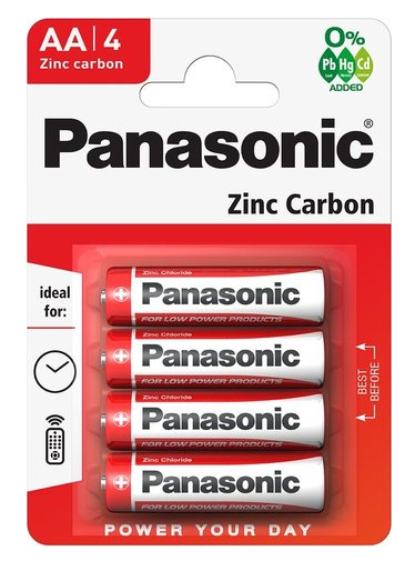 Батарейка Panasonic R6 AA BL4 Zinc Carbon 1.5V (4/48/240)