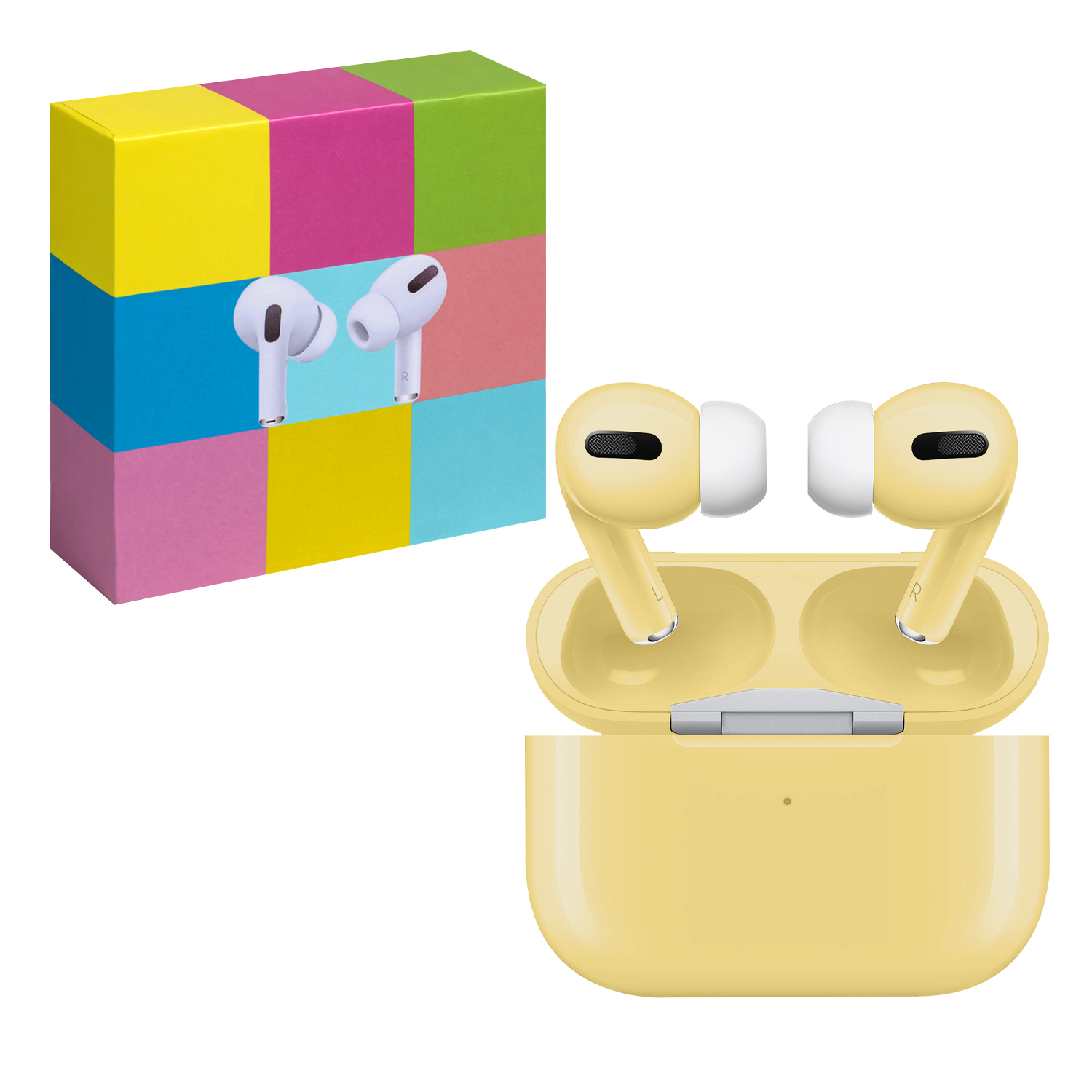 Гарнитура Bluetooth APods Pro Macaron Желтая