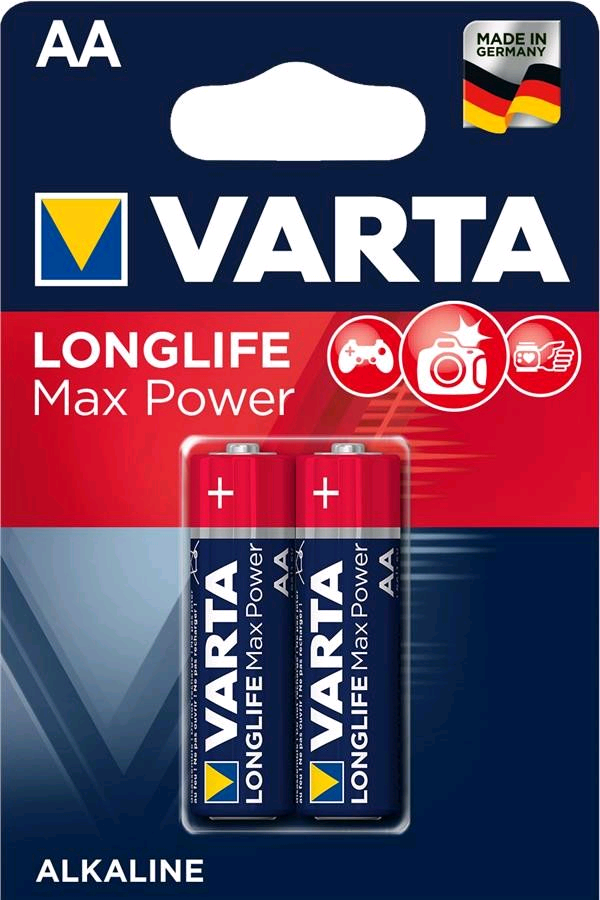 Батарейка Varta LONGLIFE MAX POWER (MAX TECH) LR6 AA BL2 Alkaline 1.5V (4706) (2/40/200)